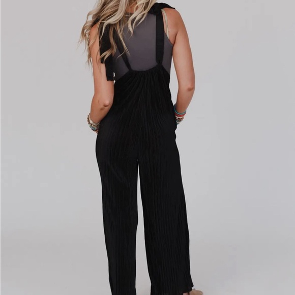 Black lightweight romper with ties by Three Birds Nest - Picture 3 of 3